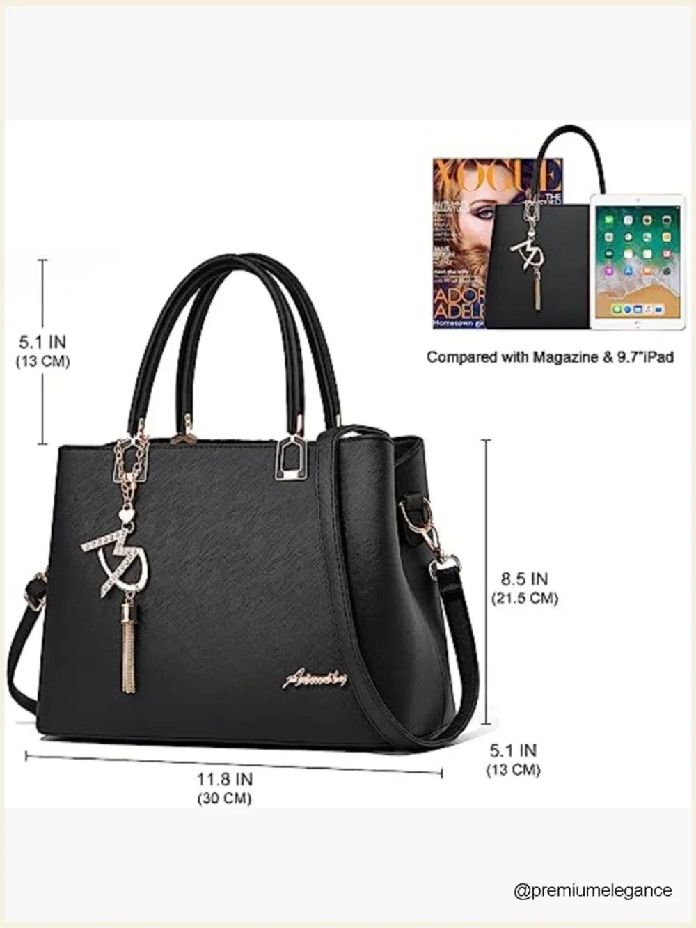 PU Leather Top Handle Satchel Tote Shoulder Crossbody Bag